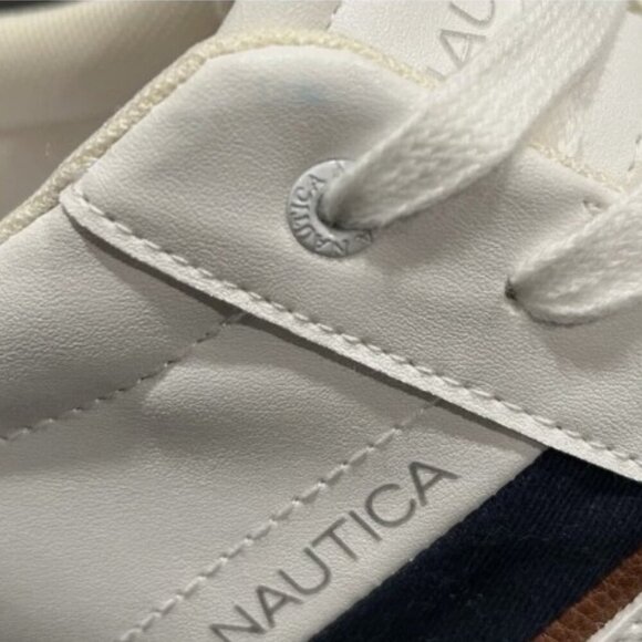NEW Nautica Garrison 2 Leather Sneakers Men’s Size 11 White/Brown Casual Shoes - Picture 12 of 13